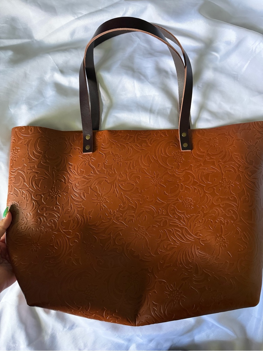 Portland Leather Goods Oversized tote in Meadow - Picture 2 of 11
